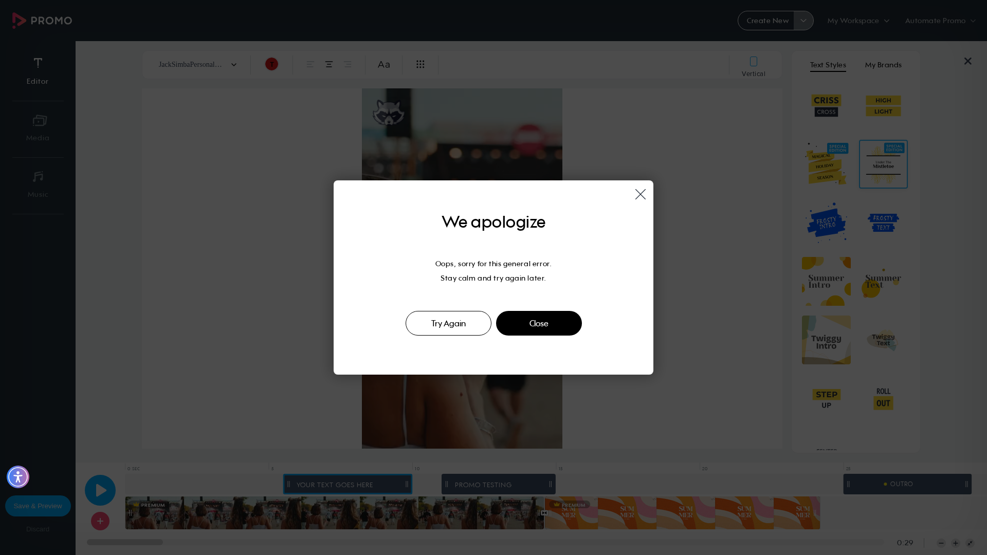 Test failure screenshot
